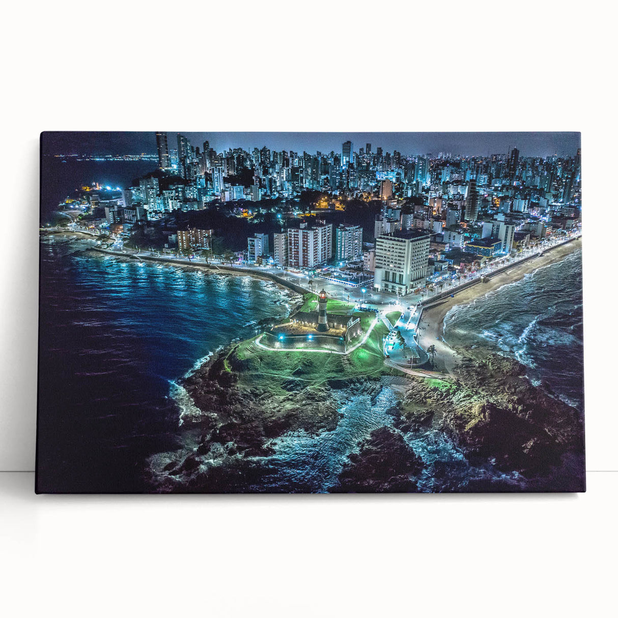 Black and white stretched canvas of Central America scenery, ideal for kitchen wall art.