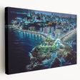 El Salvador landscape on large stretched canvas, featuring lush greenery and gentle hills, suitable for kitchen wall art.