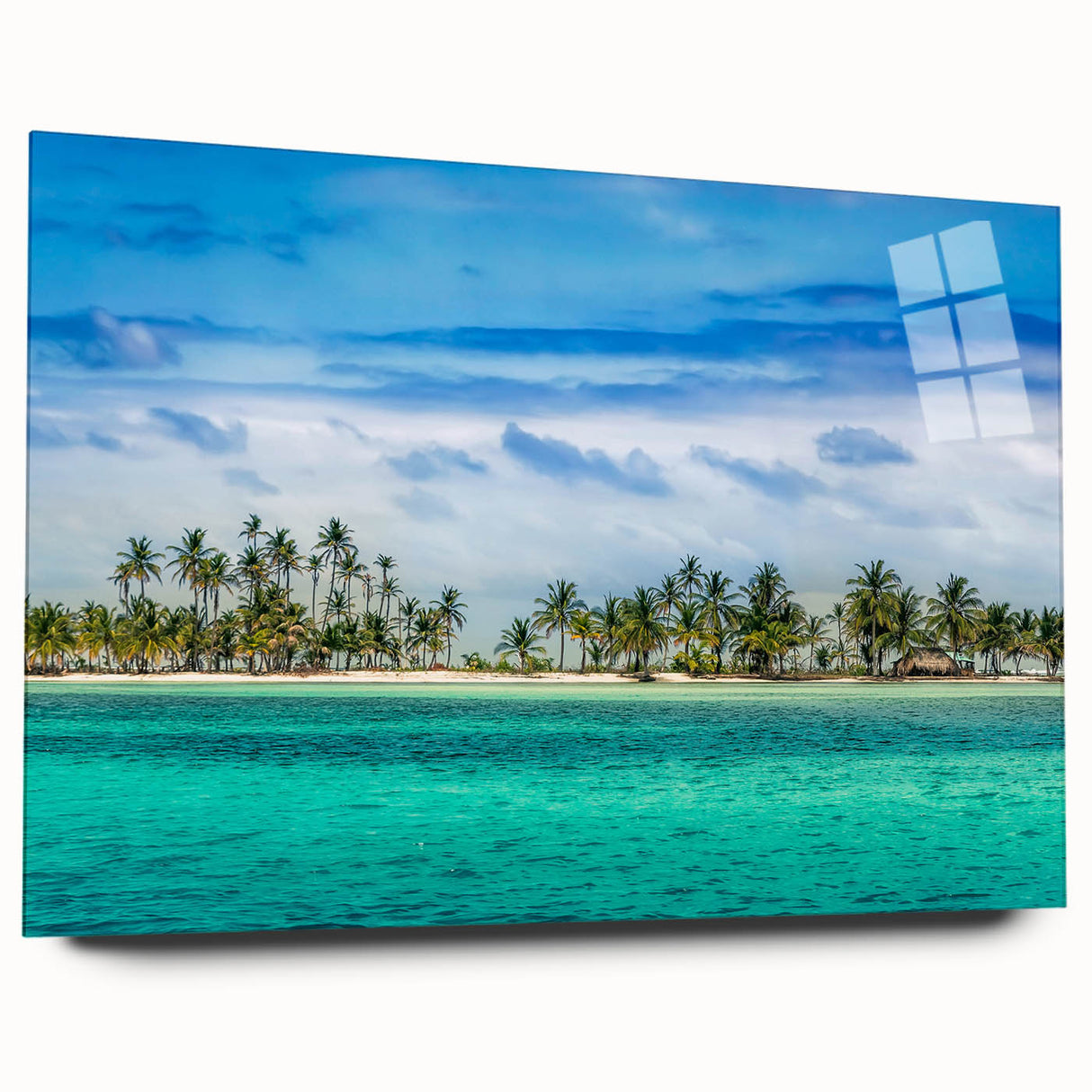 Large abstract wall art of Central America's scenery in Panama, in muted earth tones on acrylic glass.