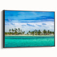 Black and white framed canvas of a vintage Panama landscape, ideal for bedroom wall decor.