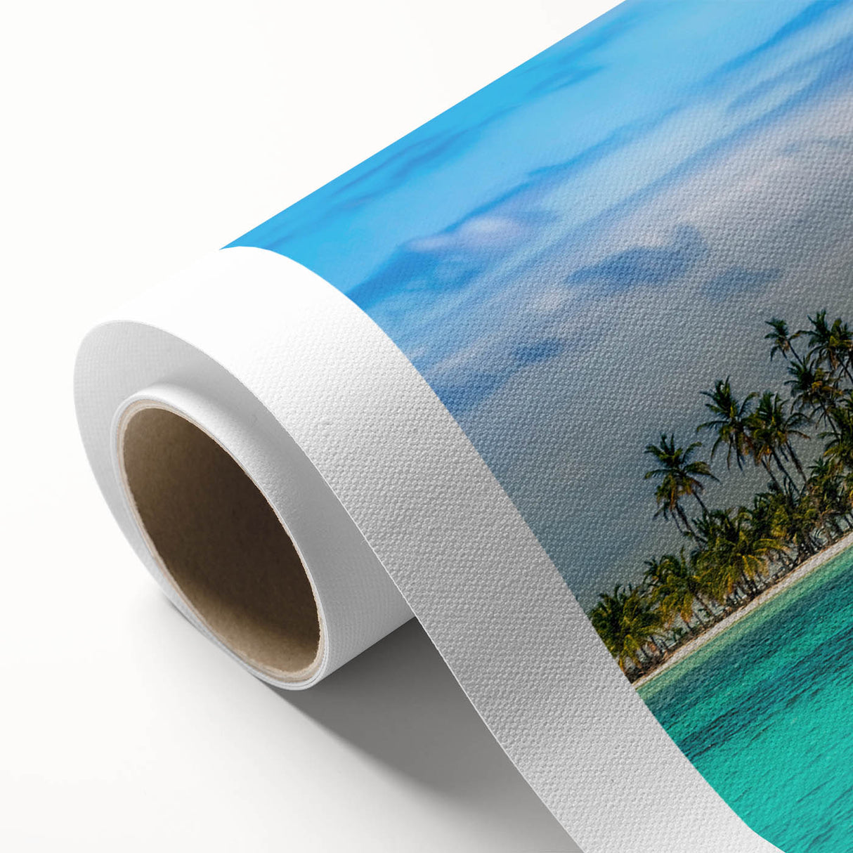Art deco style poster of a Central American scenery in pastel shades, rolled canvas, ideal for nursery wall art.