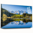 Acrylic print of a large abstract depiction of a European scenery in muted earth tones, ideal for dining room decor.