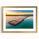 Abstract art print of a European scenery in muted earth tones on a framed canvas, suitable for dining room decor.