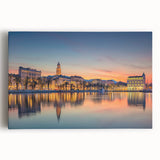 Black and white photo of a Croatian landscape on stretched canvas, ideal for kitchen wall art or bedroom ambiance.