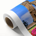 Art Deco style poster of a European Cyprus landscape on rolled canvas, ideal for nursery wall art.