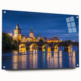 Acrylic print of a Czech Republic landscape in muted earth tones, ideal for dining room art.