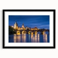 Extra large, textured abstract art print of a colorful European scenery on a framed black mat, ideal for living room decor.