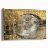 Landscape art painting of Bath, England in colorful palette on framed canvas, ideal for living room decor.