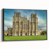 Black and white framed canvas of Oxford landscape, in vintage poster style, ideal for bedroom decor.