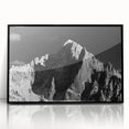 Large abstract wall art depicting the French Alps in muted earth tones on a framed acrylic.