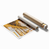 Extra large rolled print of Versailles gardens in muted green and floral tones, suitable for classy bathroom wall art.