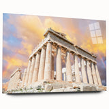 Acrylic print of Athens scenery in muted earth tones, ideal for bedroom or dining room decor.