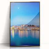 Framed acrylic print of Crete, Greece scenery in gold tones, ideal for modern art wall decor.