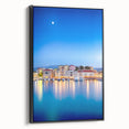 Black and white framed canvas of a vintage Crete landscape, ideal for bedroom wall art.