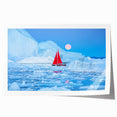 Greenland landscape with lush greenery on rolled print, suitable as art wall for dining rooms.