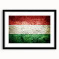 Abstract art print featuring textured, colorful art of a Hungarian landscape on a large framed canvas.
