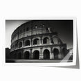Rolled print of the Colosseum in Rome with muted earth tones, ideal for art wall dining room.