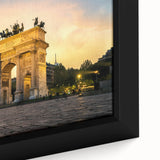 Extra large framed canvas featuring a textured, colorful depiction of Milan scenery in black, ideal for living room decor.