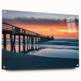 Acrylic print of Naples, Italy with vivid blue and orange twilight hues, ideal for dining room art.
