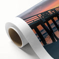 Art deco style poster of Naples Italy scenery in muted pastel shades on rolled canvas, ideal for nursery wall art.