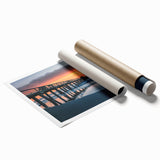 Extra large rolled print of Naples scenery with vibrant floral elements, ideal for classy bathroom wall art.