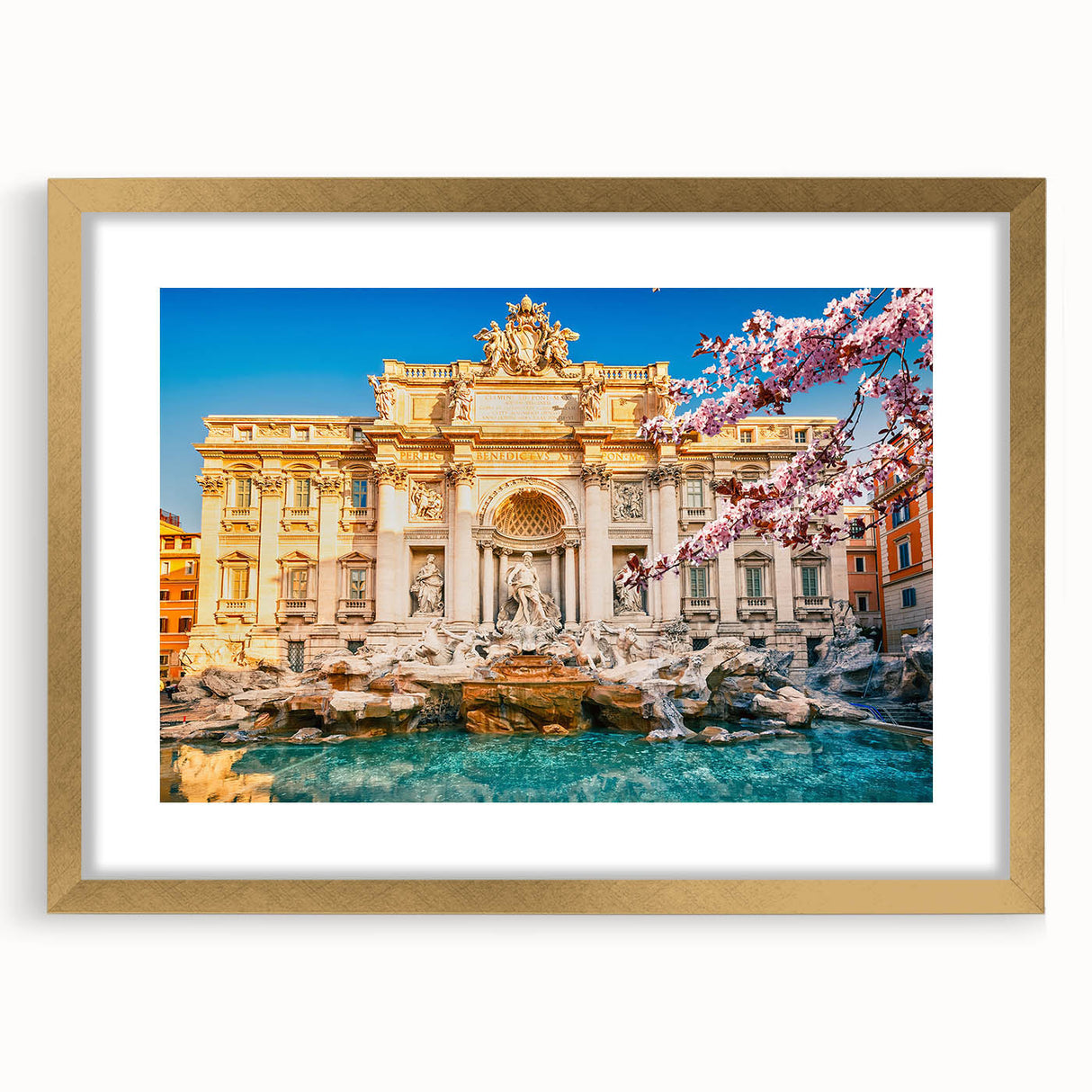Abstract art print of Rome's landscape in muted earth tones on a framed canvas, suitable for dining room decor.