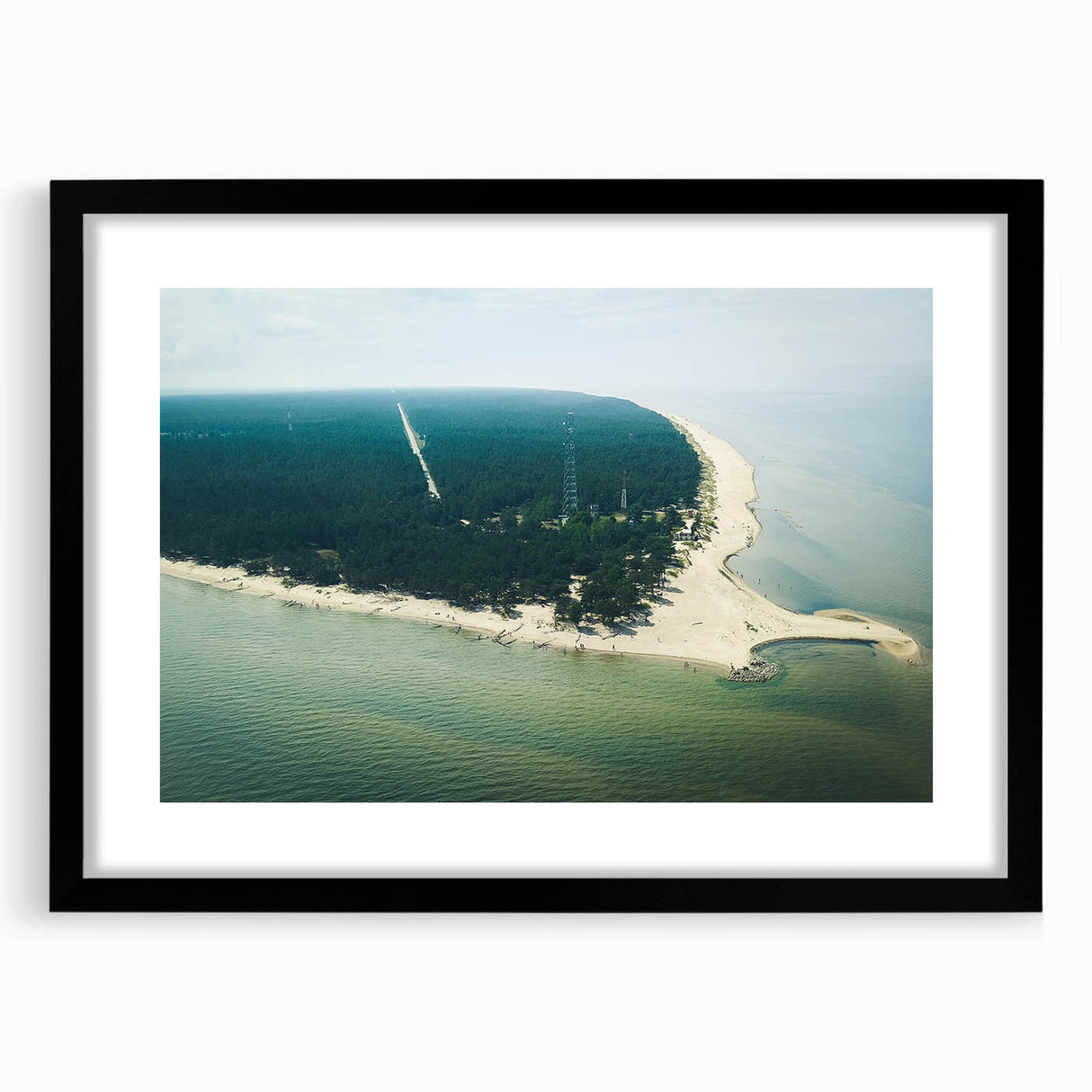 Extra large abstract art print of colorful, textured European scenery on a framed black canvas, ideal for living room decor.