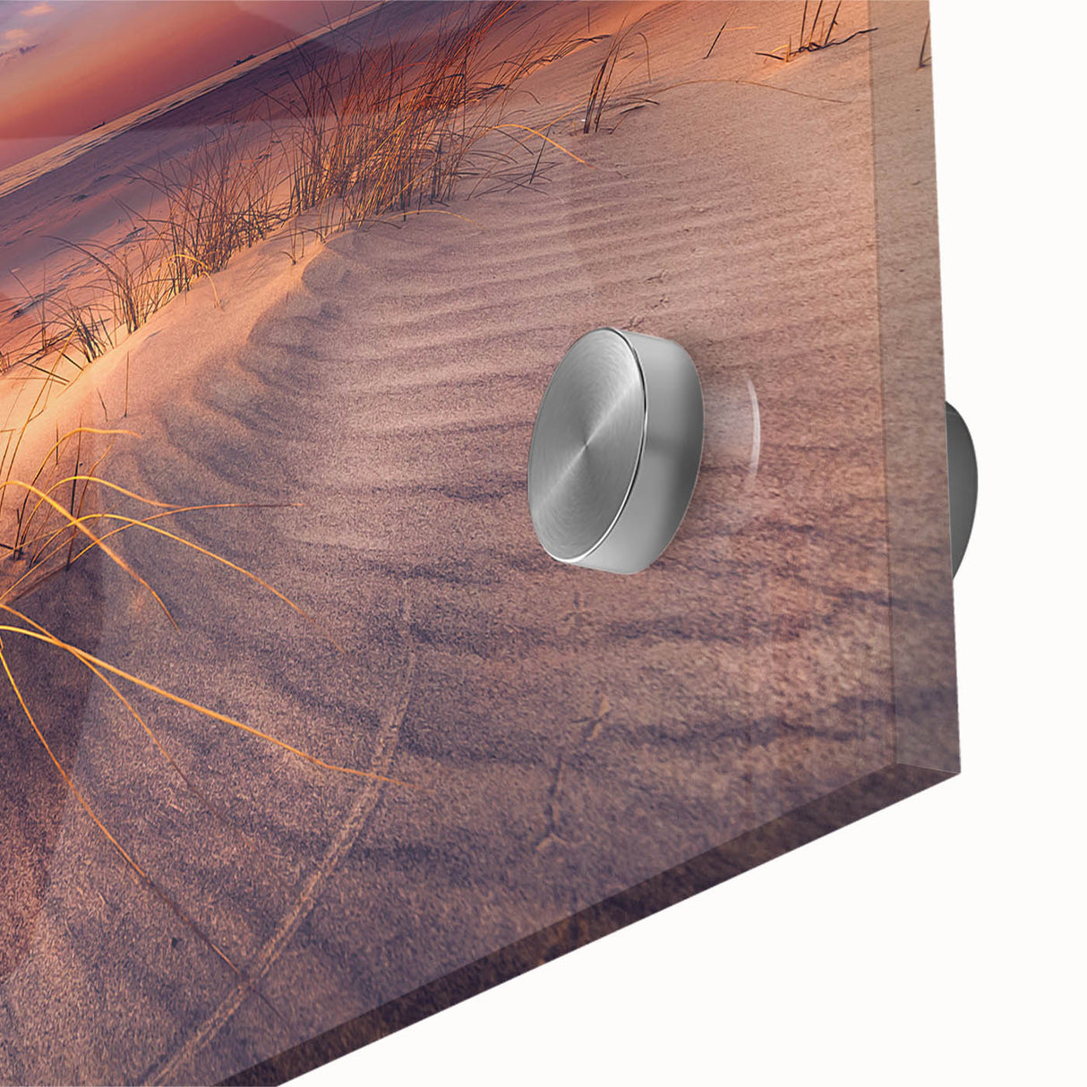 Large abstract wall art of a European Lithuanian landscape in muted earth tones on acrylic glass.