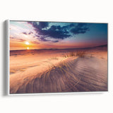 Vintage poster art of a Lithuanian landscape on a framed canvas, featuring a colorful palette, ideal for living room decor.