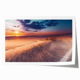 Extra large rolled print of a European Lithianian landscape with muted green and blue tones, ideal for art wall dining room.