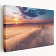 Large canvas print of a European Lithuanian scenery in muted earth tones, ideal for kitchen wall art.