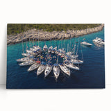 Black and white photo of Monaco scenery on large stretched canvas, suitable for kitchen wall art.