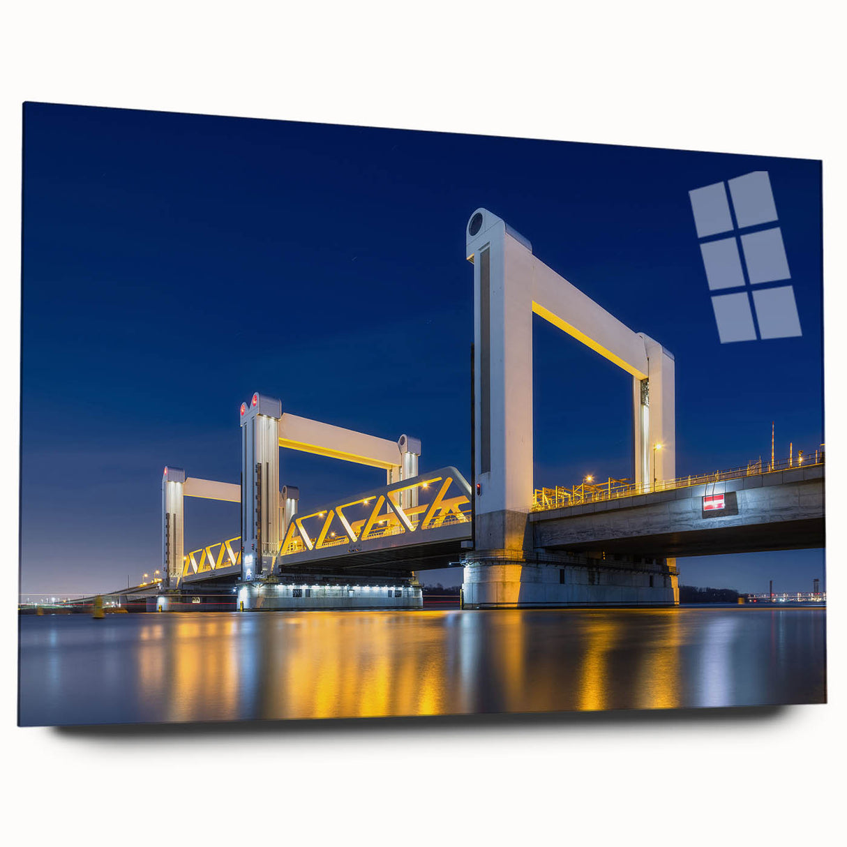 Acrylic print of Amsterdam scenery in muted earth tones, ideal for bedroom or dining room art.