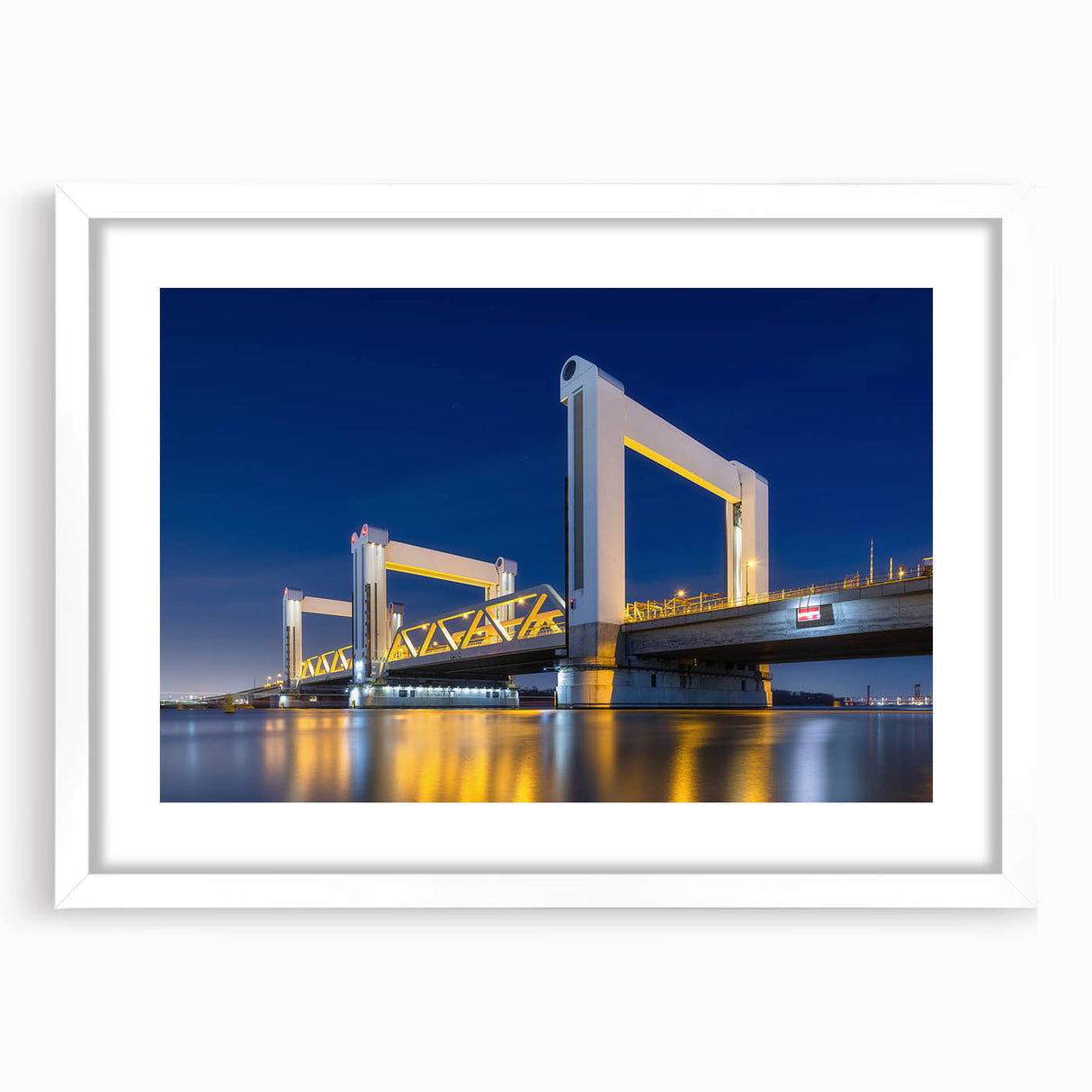 Textured art of abstract Amsterdam scenery in muted earth tones on a framed white mat, ideal for bedroom art.
