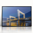 Large abstract wall art of Amsterdam with muted gray and blue tones on framed acrylic, ideal for modern living room decor.