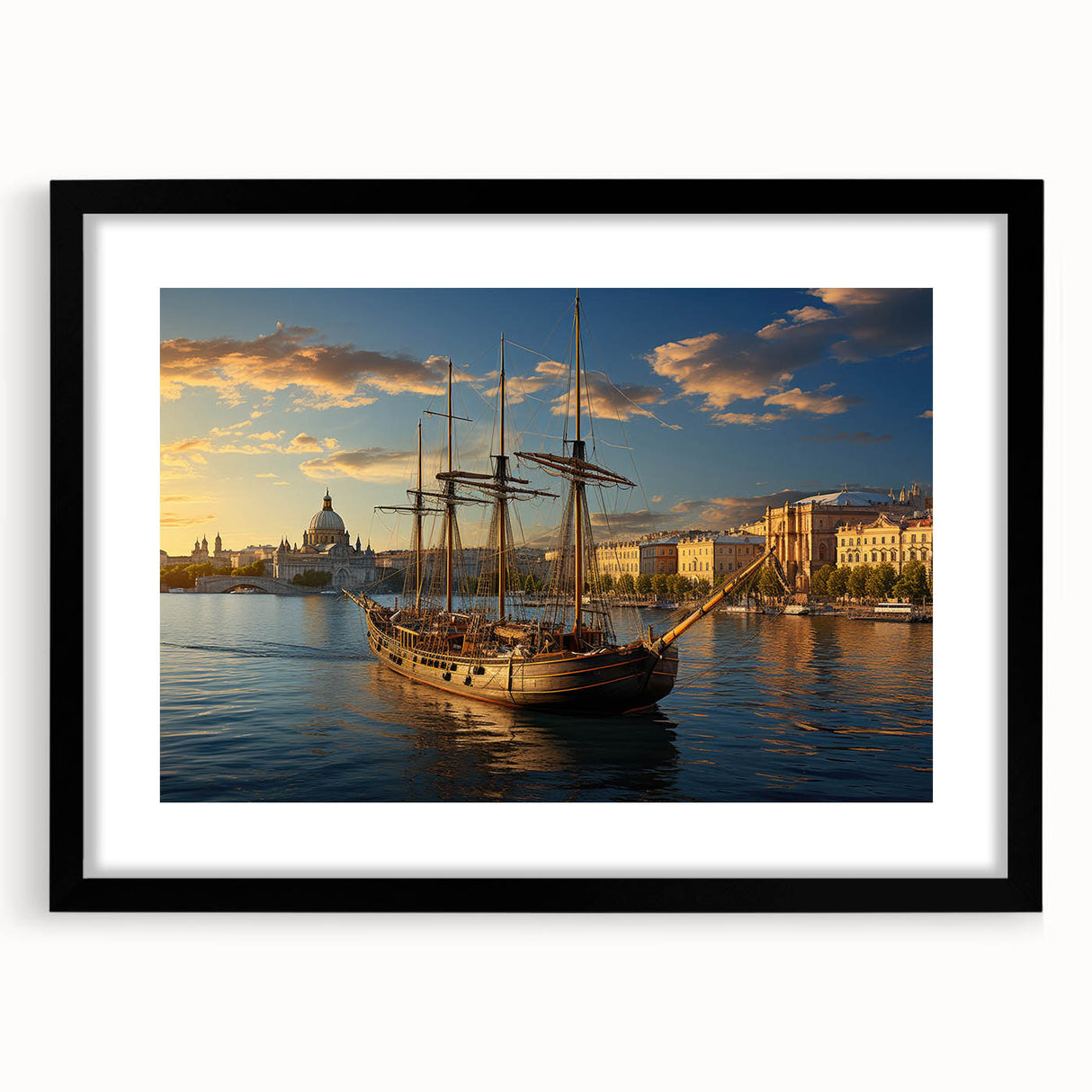 Extra large framed abstract art print depicting a colorful, textured view of Petersburg, ideal for living room decor.