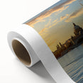 Art deco poster of St. Petersburg scenery in muted blue and gray tones on rolled canvas, ideal for nursery wall art.