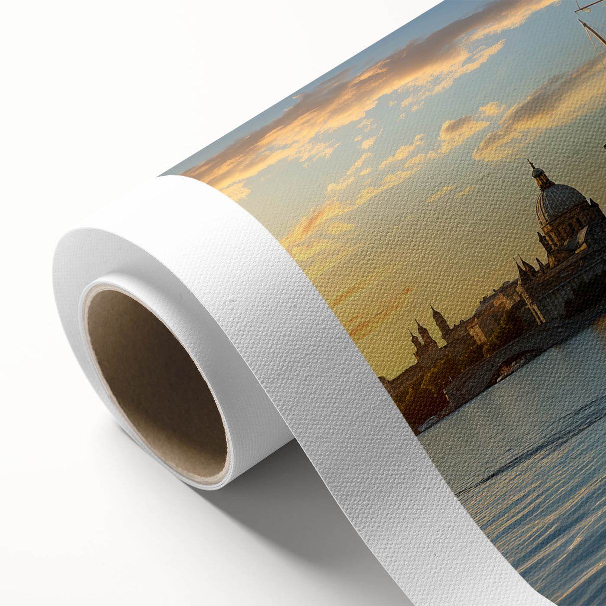 Art deco poster of St. Petersburg scenery in muted blue and gray tones on rolled canvas, ideal for nursery wall art.