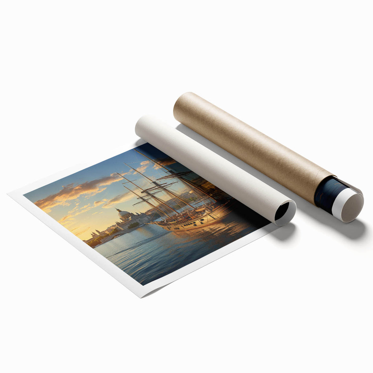 Extra large rolled print depicting floral art with vibrant hues from a European scenery, ideal for classy bathroom wall art.