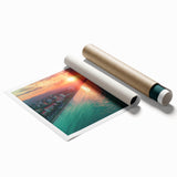 Extra large rolled print of Sochi landscape with vibrant green and floral elements, suitable for classy bathroom wall art.
