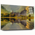 Acrylic print of a European Scotland landscape in muted earth tones, suitable for dining room decor.