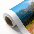 Art Deco style poster of a European scenery on rolled canvas, ideal for nursery wall art or dining room decor.