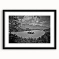 Extra large, textured abstract art print of colorful European scenery on a black framed canvas, ideal for living room decor.