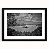 Extra large, textured abstract art print of colorful European scenery on a black framed canvas, ideal for living room decor.