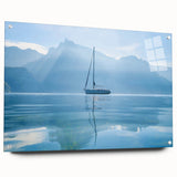 Acrylic print of Geneva, Switzerland showing detailed cityscape in muted earth tones, suited for dining room decor.