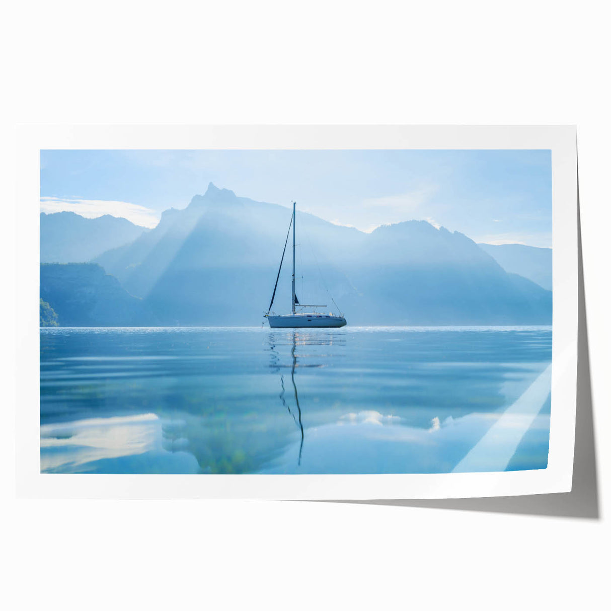 Scenic Geneva landscape on rolled canvas featuring muted earth tones, ideal for art wall dining room placement.