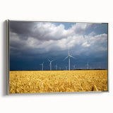 Landscape art painting of a European scenery on framed canvas, featuring muted earth tones and vintage poster style.