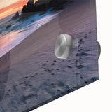 Large abstract depiction of Cabo San Lucas in muted earth tones on acrylic glass, suitable for dining room art.