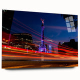 Acrylic print of Mexico City scenery in muted earth tones, ideal for dining room decor.