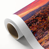 Art Deco style poster of Guanajuato scenery on rolled canvas, featuring pastel shades, ideal for nursery wall art.